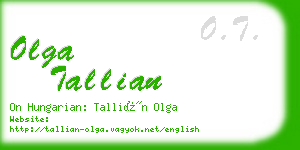 olga tallian business card